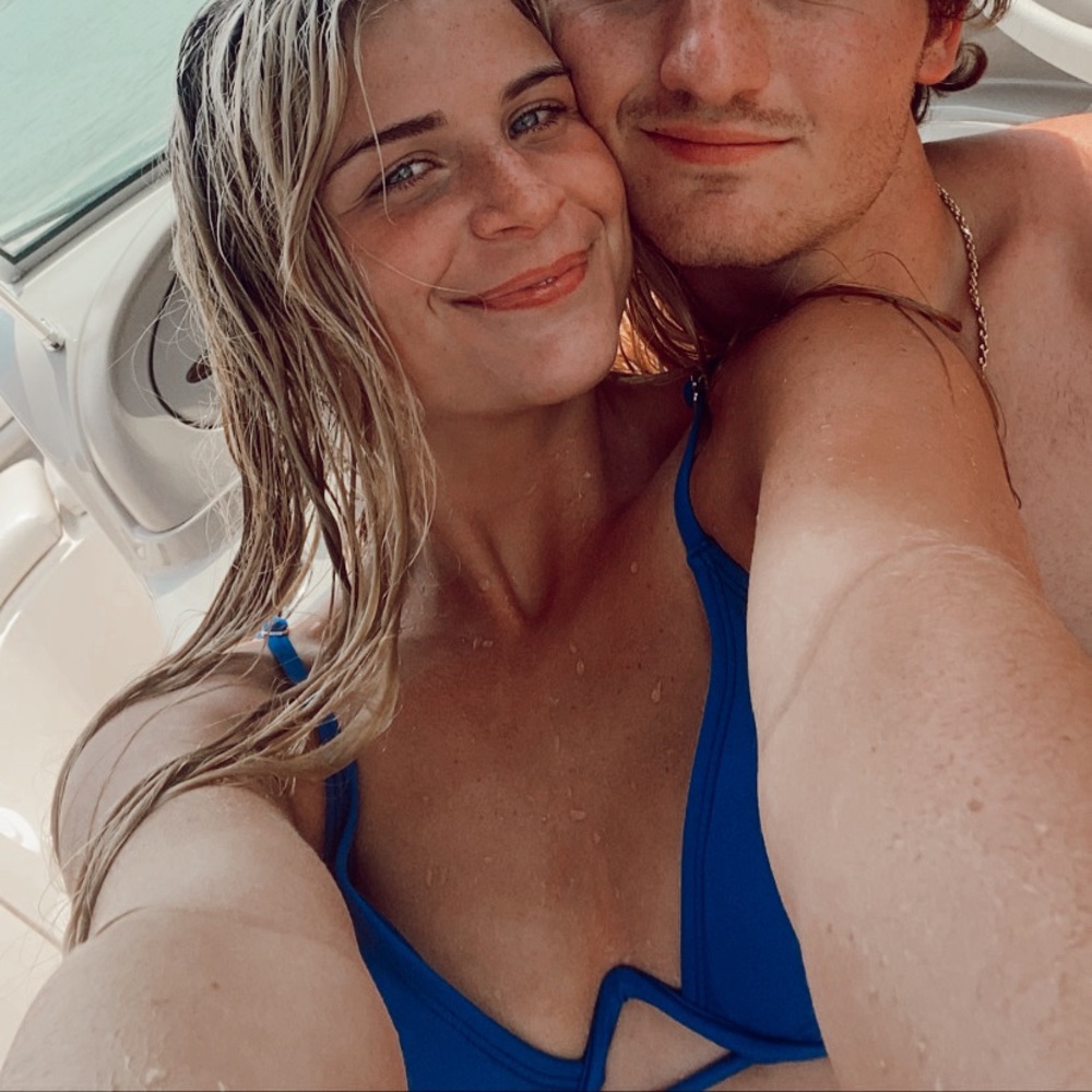 Blue bikini top